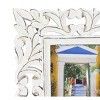 Mango Wood Scroll Handmade Intricate Carved 1 Slot Photo Frame Rustic White - Olivia & May - 3 of 4