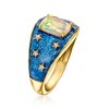 Ross-Simons Opal Celestial Ring With Diamonds and Blue Glitter Enamel in 18kt Gold Over Sterling - 3 of 4