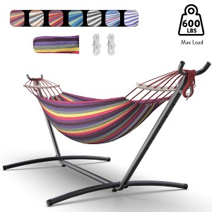Mastgoal Brazilian Hammock with Adjustable Stand- Stylish Hammock Bed w/Storage Bag, 600lb Capacity - 1 of 4