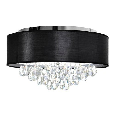 CWI Lighting Dash 4 Light Drum Shade Flush Mount With Chrome Finish