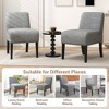 Tangkula Armless Accent Chair w/ Rubber Wood Legs Modern Vanity Chair for Bedroom - 4 of 4
