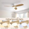 52 Inch Smart Ceiling Fans with Lights and Remote & APP Control Modern High CFM Flush Mount Ceiling Fan with ABS Blades for Bedroom Living Room - 3 of 4