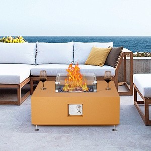56 Inch Propane Fire Pit Table with Wind Guard, Glass Beads, Rain Cover, Sturdy Steel Anti-Rust Finish, CSA Safety Certified Outdoor Firepit - 1 of 4