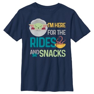 Boy's Star Wars: The Mandalorian Grogu Rides and Snacks T-Shirt - 1 of 4