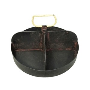 VIP Metal 10 in. Black Divider Tray with Handle Round - 1 of 2