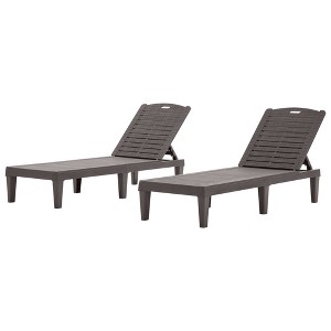 Maliang 2-Piece Outdoor Chaise Lounge Chair with Adjustable Backrest for Patio, Poolside or Beach - 1 of 4