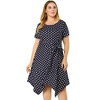 Agnes Orinda Women's Plus Size Polka Dots Wedding Elegant Spring Summer Midi Shirt Dresses - 3 of 4