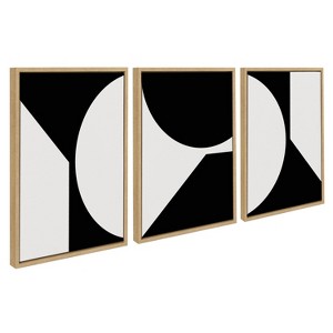 Kate and Laurel Sylvie Minimal Max Mod Set Framed Canvas by The Creative Bunch Studio, 3 Piece 18x24, Natural - 1 of 4