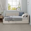 CAVINAS Twin Size L-Shape Corner Bed Frame with 2 Storage Drawers,Linen Upholstered Daybed for Kids Room,Bedroom - 3 of 4