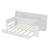 KIGFTSOD Wooden Full Size Daybed with Storage Shelves, Multi-functional Bed with Twin Size Trundle Bed and Study Desk - 4 of 4