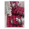 16"x72" Buffalo Plaid Classic Design Casual Fringed Cotton Table Runner Red - Saro Lifestyle - 2 of 3