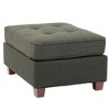 Poundex,Poundex Tufted Fabric Cocktail Ottoman - 4 of 4