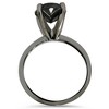 Pompeii3 3ct Black Diamond Solitaire Engagement Ring 14K Black Gold - 3 of 4