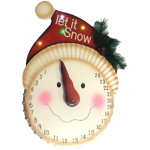 Sterling 21" LED Lighted "Let it Snow" Snowman Face Christmas Countdown Advent Calendar - 1 of 1