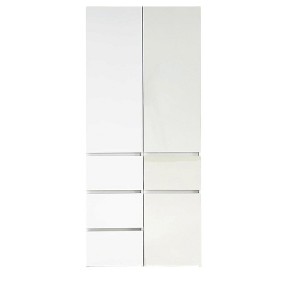 TiramisuBest Hollow Pattern 2-Door 3-Drawer Wardrobe, Wood & White Finish, Ideal for Bedrooms and Dressing Rooms - 1 of 4