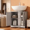 Racxily Bathroom Vanity Cabinet, Under Sink Storage with 2 Doors & Adjustable Shelf - 2 of 4