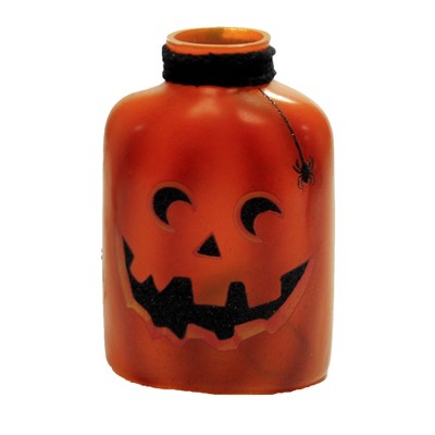 Stony Creek 6.0 Inch Halloween Pre-Lit Jar W/.Ribbon Jack-O-Lantern Novelty Sculpture Lights