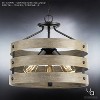 Urban Ambiance Luxury Modern Farmhouse Flush-Mount Ceiling Fixture,  13-1/2"H x 17"W,  Charcoal Finish, UHP2470 - 4 of 4