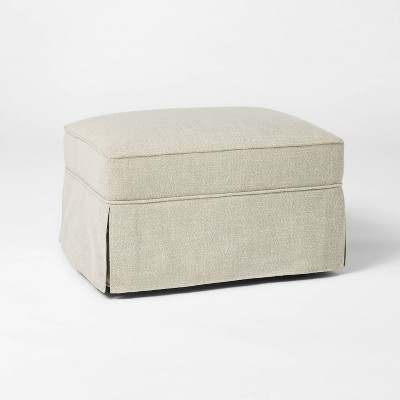 Image of Vivian Park Ottoman Fern Green - Threshold™ designed with Studio McGee: Comfy, Upholstered, No Assembly Required