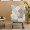 CAVINAS Linen Fabric Glider Rocking Chair with High Backrest,Upholstered Rocking Chairs,Nursery Accent Chair for Bedroom - 2 of 2