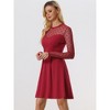 Allegra K Women's Heart Mesh Sheer Long Sleeve Gothic Cocktail Skater Party Dress - 2 of 4