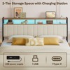 Pinmoco Full/Queen/King LED Headboard, Linen Upholstered Storage Headboard with Charging Station - 2 of 4