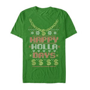 Men's Lost Gods Ugly Christmas Happy Holla Days T-Shirt - 1 of 4