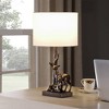 19.75" Capreolus Western Roe Deer Polyresin Table Lamp Bronze - Ore International: Forest Accent, Drum Shade - 3 of 4