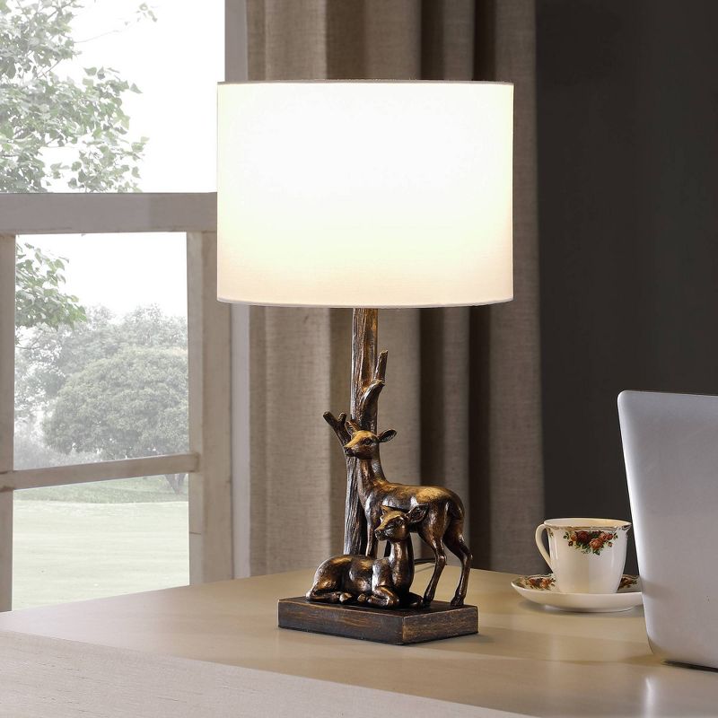 19.75&#34; Capreolus Western Roe Deer Polyresin Table Lamp Bronze - Ore International, 3 of 5