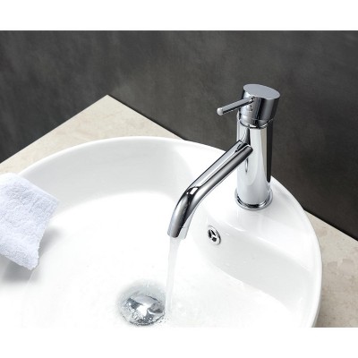 Aqua Rondo Chrome Single Hole Bathroom Vanity Faucet
