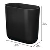 iDesign Set of 2 Small Oval Plastic Bathroom Trash Cans - 2 of 4