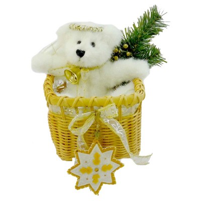 Boyds Bears Plush 7.75" Ariella In Basket Angel Christmas Star Teddy Bear  -  Decorative Figurines