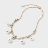 Pearl Drop Multi Stone Necklace - A New Day™ Gold/Pearl - 3 of 4