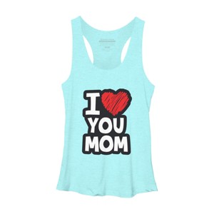 Women's Design By Humans I Love You Mom Heart By solon2020 Racerback Tank Top - 1 of 2