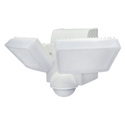IQ America Motion Security Flood Light, Battery-Powered, 800 Lumen LED, Wall/Eave Mount for Closet, Shed, Attic, Workshop, Grill, White