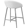 Monarch Specialties Bar Stool Set Of 2 Counter Height Kitchen Chrome Metal White Leather Look Contemporary Modern - 4 of 4
