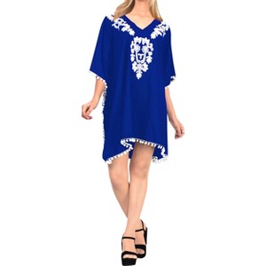 HAPPY BAY Women's Swim Cover Up Beachwear Bikini Tunics 2X-3X Mary Blue AC749 - 1 of 4