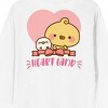 Piyomaru Heart Background Crew Neck Long Sleeve Adult White Sweatshirt - 4 of 4