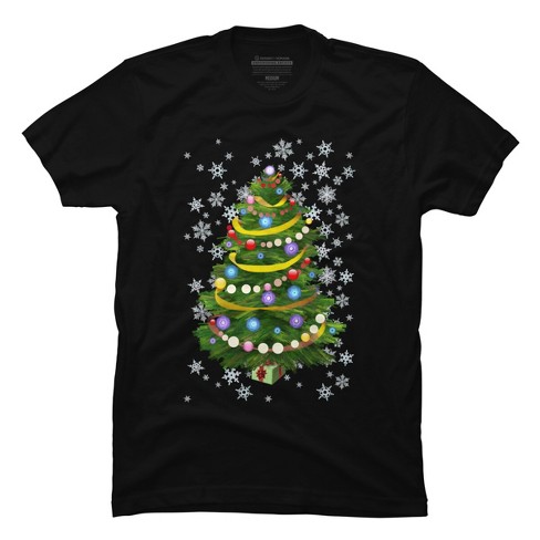 Men's Design By Humans Christmas Tree and Snowflakes By IvaW T-Shirt - image 1 of 4