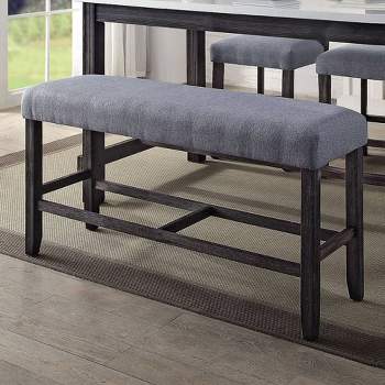48" Yelena Fabric Counter Height Bench Weathered Espresso - Acme Furniture