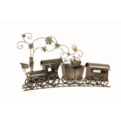 Transpac Metal Silver Christmas Light Up Snowflake Train