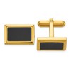 Chisel Stainless Steel Polished Yellow IP-plated with Black Epoxy Inlay Rectangle Cuff Links - 2 of 2