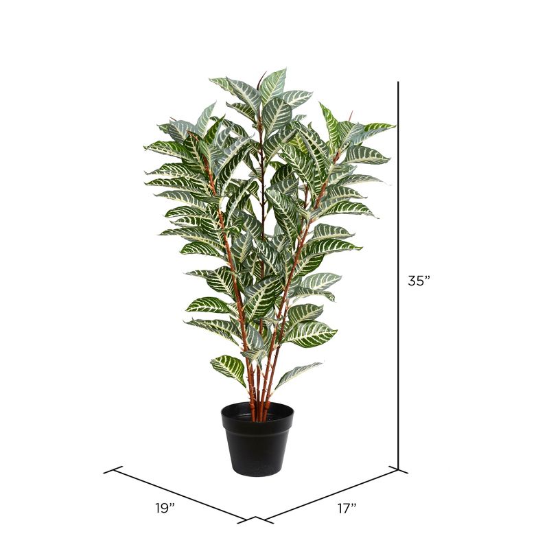 Vickerman 35" Artificial Green Real Touch Zebra Plant., 2 of 7