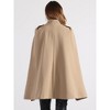 Allegra K Women's Winter Slit Sleeve Double Breasted Cloak Coat - 3 of 4