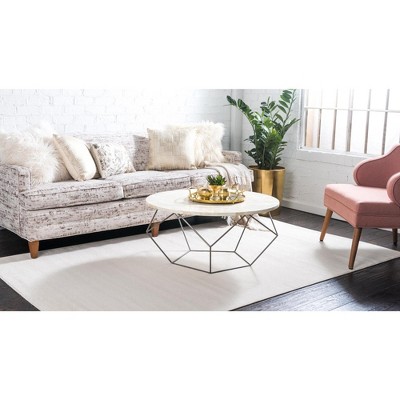 Beige Synthetic Rectangular 9' x 12' Easy Care Area Rug