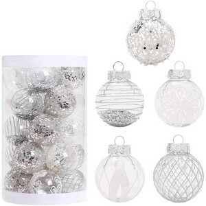 GAOMON 25 Pcs Christmas Ball Ornaments, 2.36 Inch Clear Sliver Christmas Tree Decorations - 1 of 4