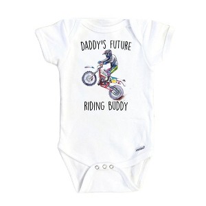 Dirt Bike Daddy Onesie® Baby Boy Girl Clothes Infant Bodysuit Funny Cute Newborn GS1 - 1 of 3