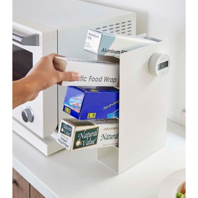 Black Steel 4-Tier Food Wrap Organizer Stand
