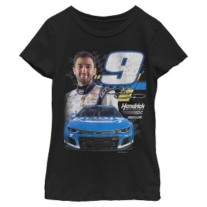 Girls Hendrick Motorsports Chase Elliott Racing Car 9 Photo T Shirt - 1 of 4