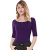 INSPIRE CHIC Women's Half Sleeves Scoop Neck Fitted Layering Soft T-Shirt - 2 of 4
